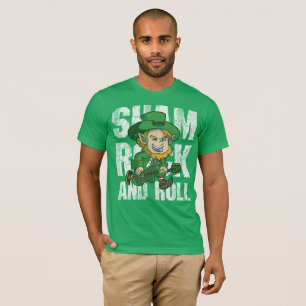 T-shirt Guitare de lutin de shamrock et de petit pain