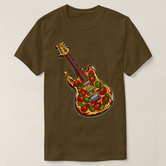T-shirt Guitare de pizza (Design devant)