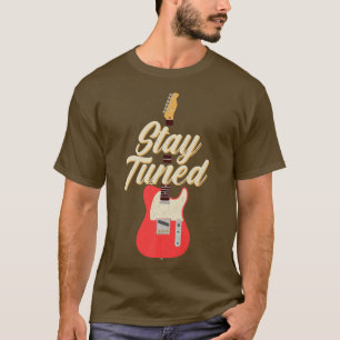 T-shirt Guitare drôle restez à l'écoute musique vintage 80