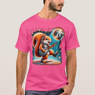 T-shirt Guitare Écureuil Boule Disco