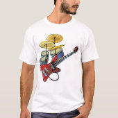 T-shirt Guitare Électrique Et Fûts (Devant)
