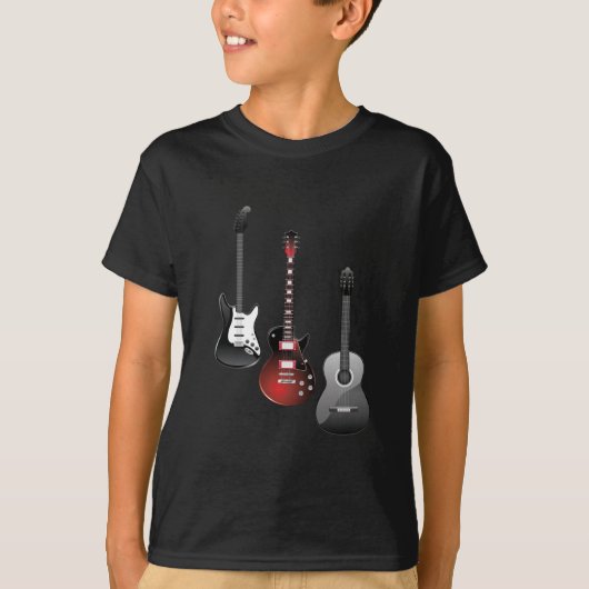 T-shirt guitare électrique, guitare acoustique (Devant)