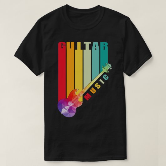 T-shirt Guitare électrique polygonale colorée (Design devant)