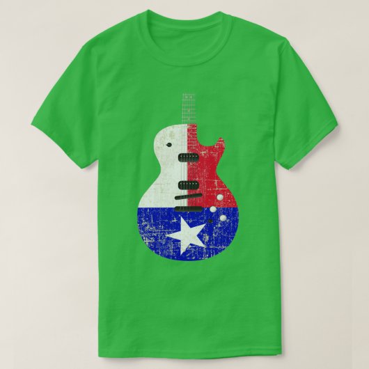 T-shirt Guitare électrique Texas Drapeau Distressed Guitar (Design devant)