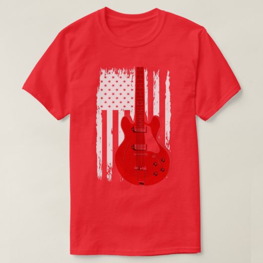 T-shirt Guitare électrique US Drapeau musicien guitariste (Design devant)