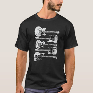 T-shirt Guitare en détresse rétro vintage, fan de musique