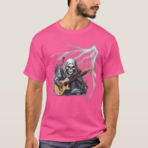 T-shirt Guitare fantôme Joueur de guitare cool Squelette M