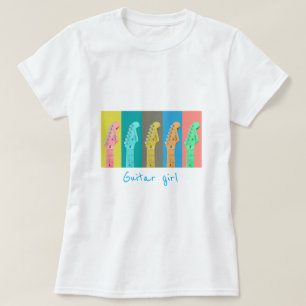 T-shirt Guitare fille pastel rétro musique moderne