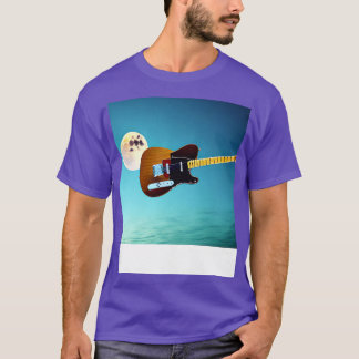 T-shirt Guitare Flottant Dans Le Ciel