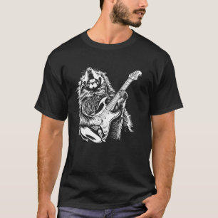 T-shirt Guitare guitariste chien - Mastiff Tibétain papa m