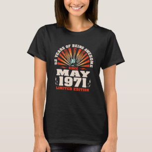 T-shirt Guitare guitariste vintage Née mai 1971 52e annive