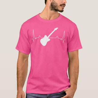 T-shirt Guitare Heartbeat Guitare électrique Guitare acous