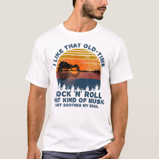 T-shirt Guitare J'Aime Ce Rock Et Roll De L'Ancien Temps D