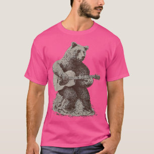 T-shirt Guitare Joueuse D'Ours Pour Femmes