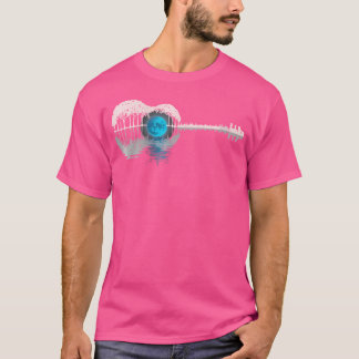 T-shirt Guitare Lac Ombre Guitaristes Musicien Acou
