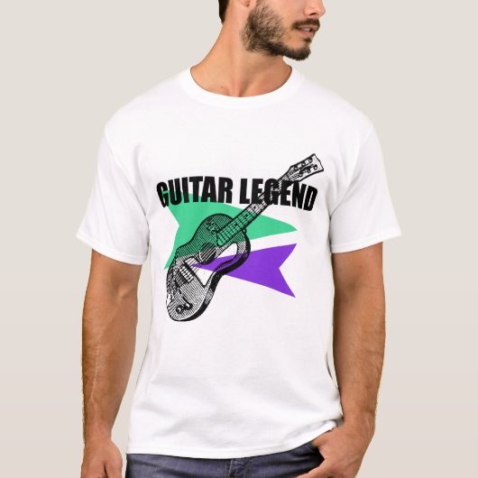 T-shirt Guitare Légende Retro Vintage Illustration Tee (Devant)