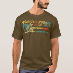 T-shirt Guitare Lover 77 ans Vintage 1945 Limited Edit