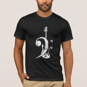 T-shirt Guitare Lover   Bass Clef Bass Guitare