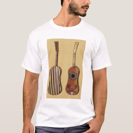 T-shirt Guitare marquetée avec la nacre, du 'musical (Devant)