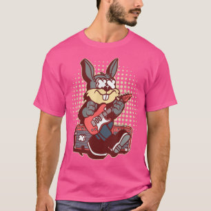 T-shirt Guitare mignonne Bunny Pâques Papa Musique Bunny G