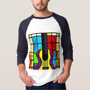 T-shirt Guitare mosaïque en vitrail