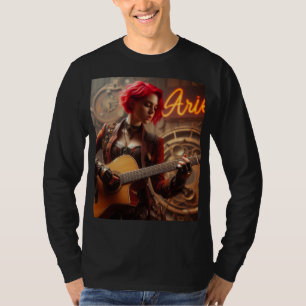 T-shirt Guitare musicienne Aries Zodiac