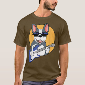T-shirt Guitare Musique Amour Français Bulldog Frenchie Gu