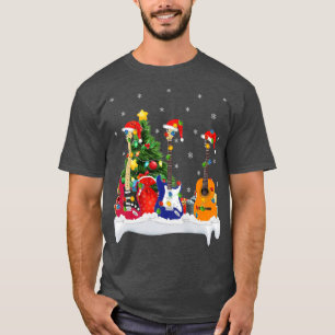 T-shirt Guitare Musique de l'amour correspondant Santa Hat