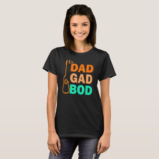 T-shirt Guitare Père Figure Papa Bod Day Dadgadbod Guitari (Devant entier)