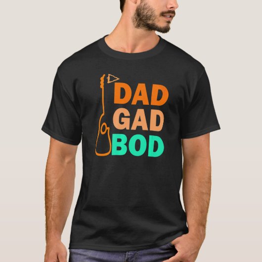 T-shirt Guitare Père Figure Papa Bod Day Dadgadbod Guitari (Devant)