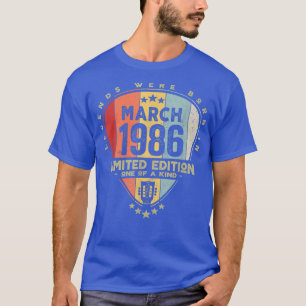 T-shirt Guitare PickLegends Sont Nés En Mars 1986 Guitare