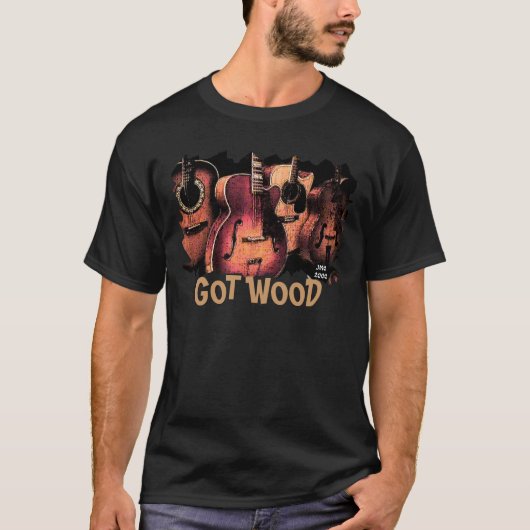 T-shirt guitare-pièce en t, OBTENUE LE BOIS (Devant)