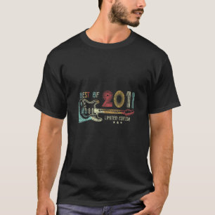 T-shirt Guitare pour 11e anniversaire Femmes Hommes Vintag