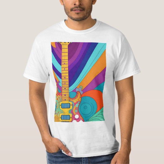 T-shirt 'Guitare psychédélique' (Devant)