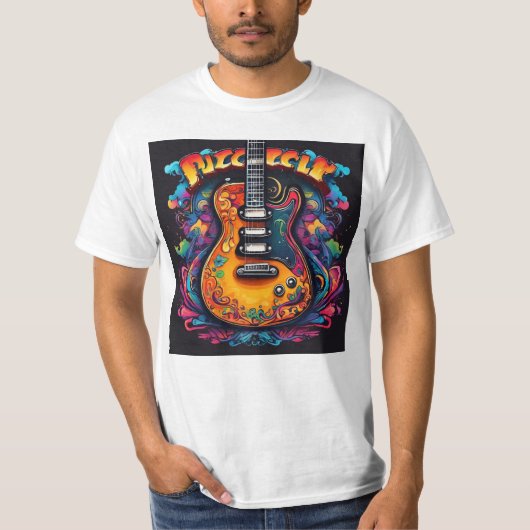 T-shirt guitare psychédélique (Devant)