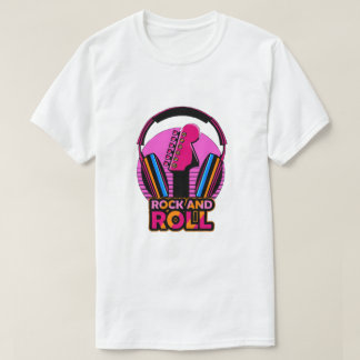 T-shirt Guitare Rock and Roll Synthwave Rétro