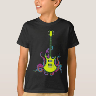 T-shirt Guitare Rock Band Et Rouleau pour Hommes Bande Tee
