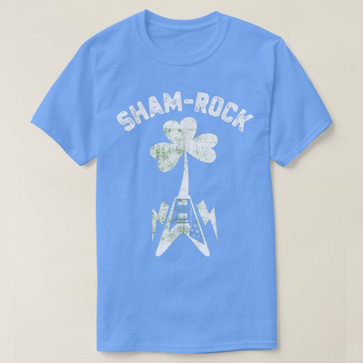 T-shirt Guitare rock shamrock guitariste st patricks day r (Design devant)
