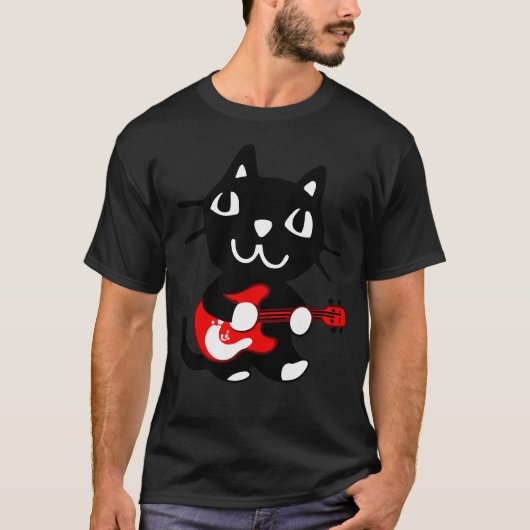 T-shirt Guitare simple pour chat (Devant)