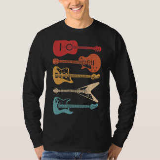 T-shirt Guitare Style Rétro Guitare Pour Guitariste