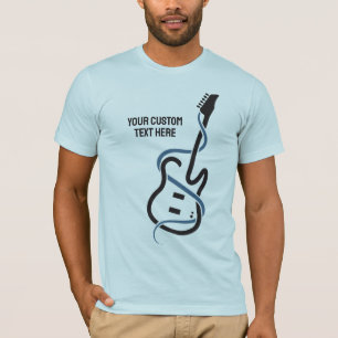 T-shirt Guitare stylisée de texte personnalisé