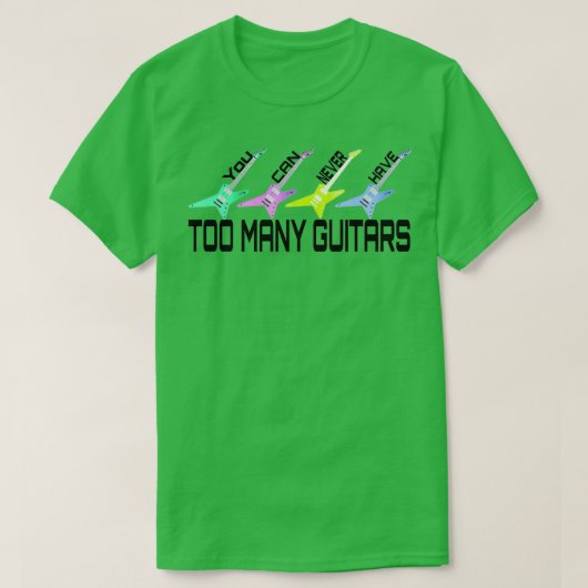 T-shirt Guitare T Chemise Combien De Guitares Cadeau Pour (Design devant)