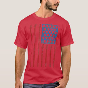 T-shirt Guitare T US Drapeau Rock Guitare 1444