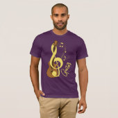 T-shirt Guitare Treble Clef Fun Music Notes Graphique (Devant entier)
