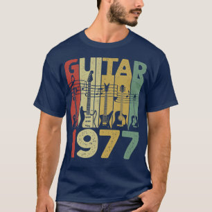 T-shirt Guitare vintage 1977 Guitariste En Tenue Né En 197