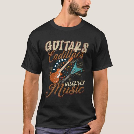 T-shirt Guitares Cadillacs Hillbilly Musique - Chansons de (Devant)