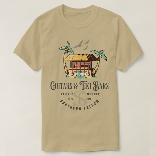 T-shirt Guitares et bars Tiki 1546 (Design devant)
