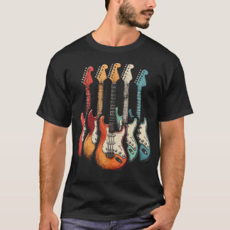 T-shirt Guitares Guitaristes Musique Rétro Guitare