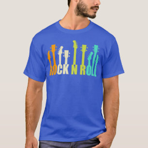 T-shirt Guitares vintages disant Rock et Roll Rock musique