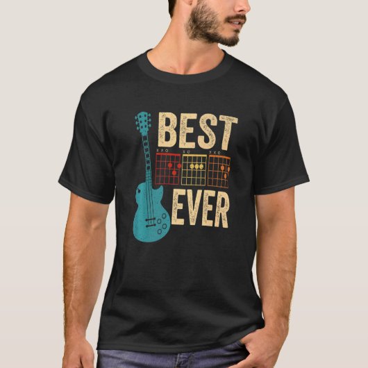 T-shirt Guitarist Best Dad Ever D A D Chord Guitar Father' (Devant)